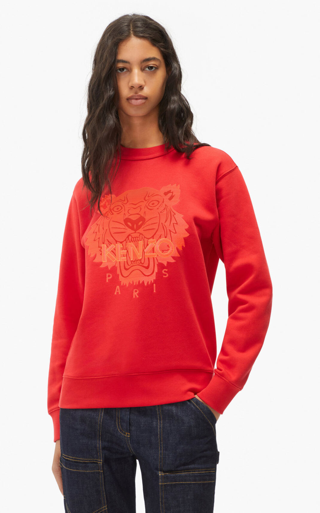 Sweat Kenzo Tiger Femme Rouge | GAHB-35641